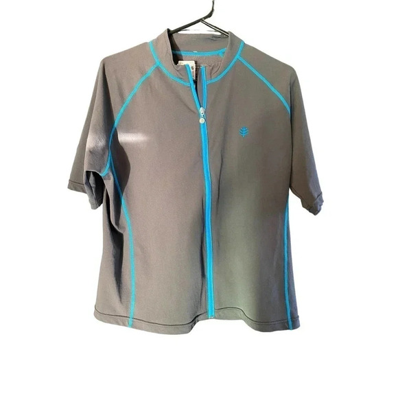 Coolibar UPF 50+ Full Zip Rash Guard Activewear Top in Gray Men's Size XL - Picture 2 of 4